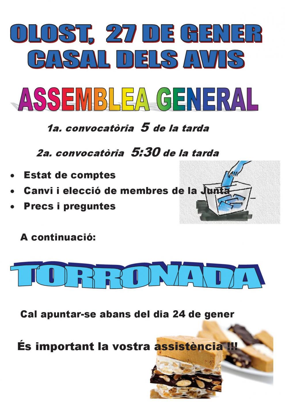 Assemblea General i torronada al Casal dels Avis